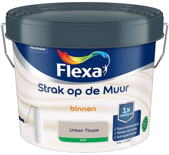 Flexa Strak op de Muur Muurverf Mat - Urban Taupe - 2.5 Liter