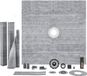 VEVOR Douchedrempelset, 1828 x 1828 mm Douchebakset met 50,8 mm PVC Middenflens, 101,6 mm RVS Rooster, Waterdichte Douchedrempel & Membraan & Strips, Doucheafdichting Past in Badkamer