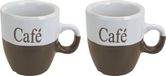 Excellent Houseware koffiemokken - 2x stuks - lichtbruin - keramiek - 150 ml