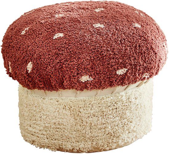 LOBERON Poef Norilie rood/wit