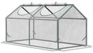 Mini serre - Serre met 2 openslaande ramen - UV-bestendige PVC-afdekking - 120x60x60 cm - Transparant