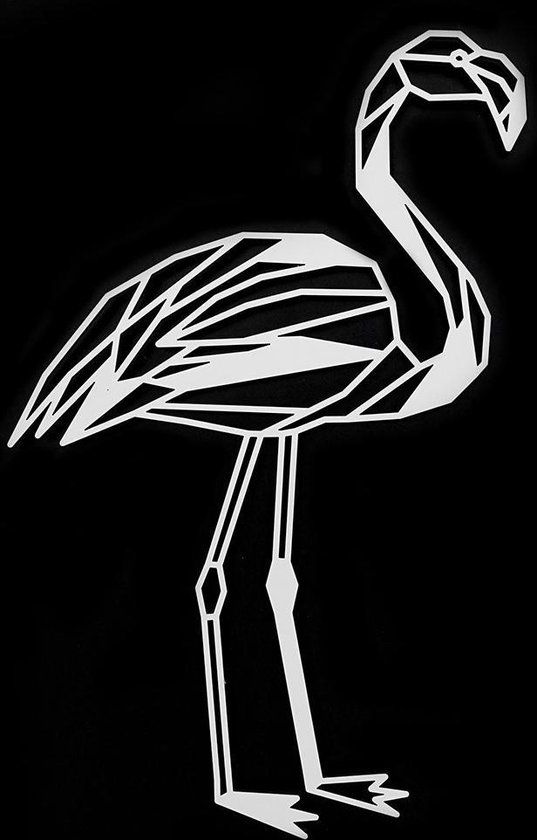 Luxigo Houten Flamingo - Witte Houten Wanddecoratie - 38x26cm