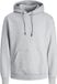 JACK & JONES Bradley sweat hood regular fit - heren hoodie katoenmengsel met capuchon - lichtgrijs melange
