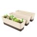 SUREAM 3-pack indoor bloembak plantenbak, 30 x 10 cm rechthoekige kruidenplanter met dienblad, moderne kleine succulente cactus bloem plastic plantenpot voor vensterbank, tuin, balkon, kantoorplank