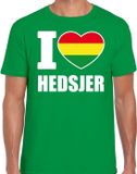 Bellatio Decorations Carnaval t-shirt I love Hedsjer voor heren - groen - Heerlen - Carnavalshirt / verkleedkleding L