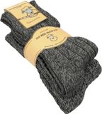 normani 2 paar Noorse ABS-sokken met schapenwol, antraciet, maat 47-50