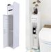 Meuble de salle de bain - Armoire de rangement autoportante - 2 étagères - 1 tiroir - PVC - Blanc - Utilisation polyvalente