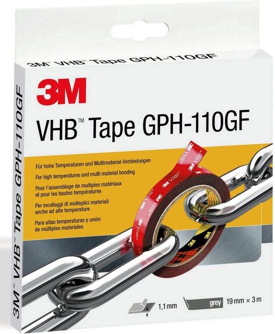 3M GPH-110F19-3 Plakband Grijs - 3 m x 19 mm - 1 stuk