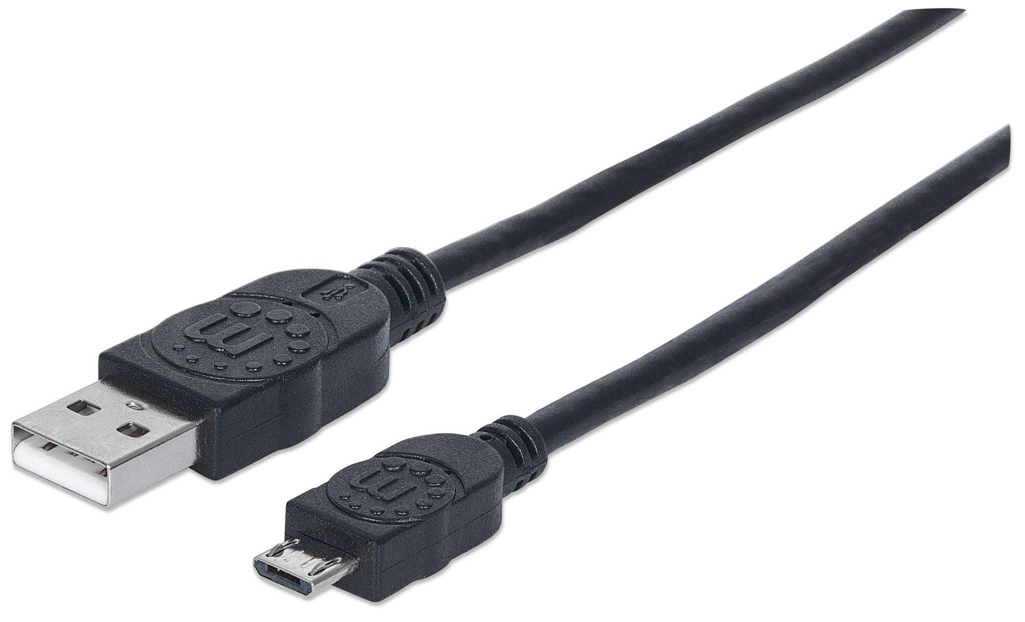 MANHATTAN USB 2.0 Cable - USB-A to Micro-B - 3m - Black
