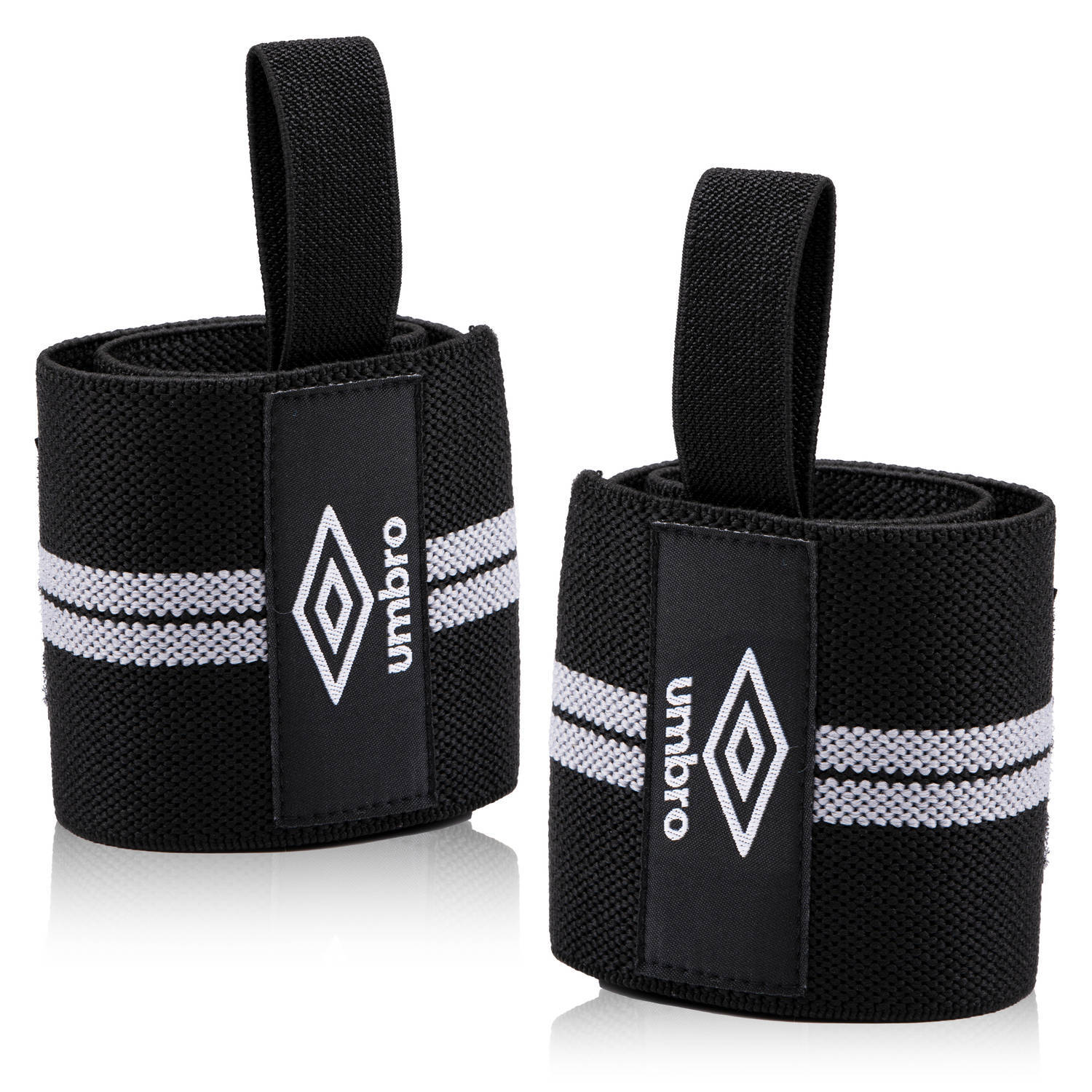 Umbro polsbeschermers - met duimband - fitness/crossfit/krachttraining - 2 stuks - zwart