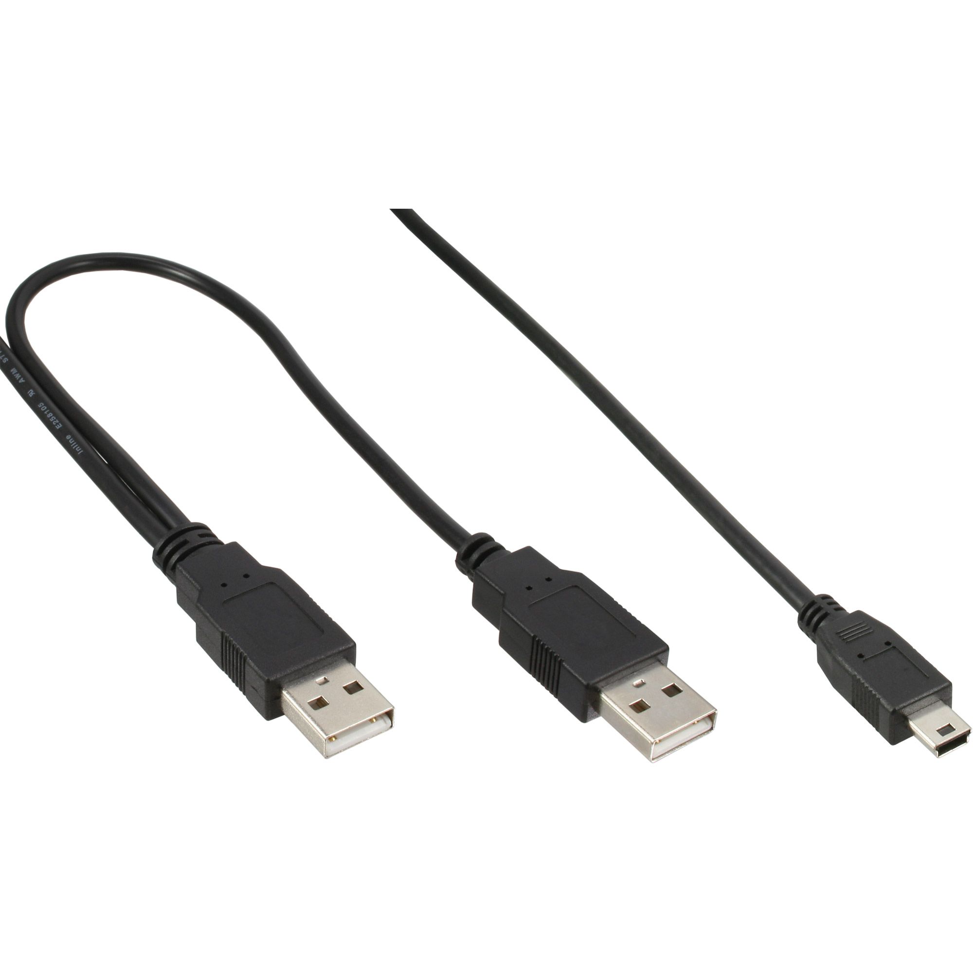 Inline 33107X USB-kabel - 1 m - Zwart