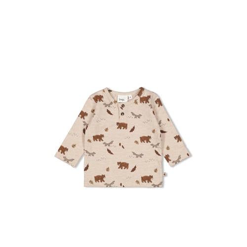 Feetje longsleeve beige Jongens Katoen Ronde hals All over print - maat 80