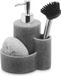 Berilo Zeeppompje met keuken organizer Rocks - grijs - 3 compartimenten - polyresin - 12 x 14 x 18 cm
