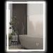 Merkloos LED Miroir – Miroir de salle de bain – Miroir mural – Miroir de maquillage – Miroir éclairé – Argenté – 90 x 70 cm – 3 couleurs de lumière avec fonction mémoire