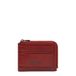 Piquadro Porte-monnaie zippé avec porte-documents en cuir pour hommes, Terre cuite, Décontracté