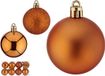 Krist Kerstballen - 16x ST - orange - plastique - 5 cm - paillettes - mat - brillant
