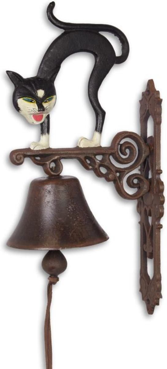 MadDeco gietijzeren deurbel met poes - 8719831573813