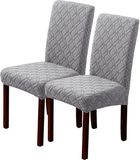 Famanu Stoelhoes - rekbaar - voor eetkamerstoelen - afneembaar - wasbaar - 2 stuks - lichtgrijs