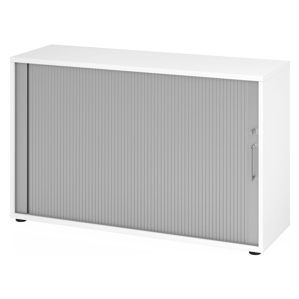 Roldeurkast | Wit/Zilver | 120 x 40 x 74,8 cm | Beta 1732S