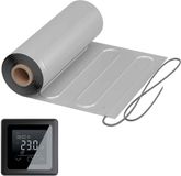 WARMON ALU Tapis chauffant électrique pour sol : tapis chauffant à deux fils avec feuille d'aluminium 150 W/m² avec thermostat MCS/TP 750