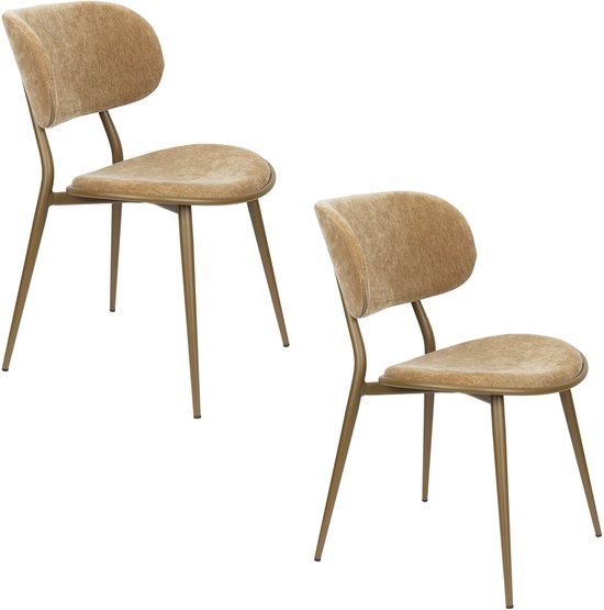 Zuiver Lieve Eetkamerstoelen Mosterdgeel - Set van 2