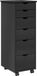 vidaXL Rollende kast 34 x 39 x 93,5 cm Massief vurenhout Grijs