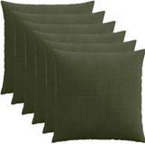 vidaXL - Kussensloop - 6 stuks - ALMELO - Groen - 80 x 80 cm - corduroy