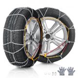 VEVOR Chaînes à Neige en Acier Allié au Manganèse, Chaînes de Pneus Antidérapantes, Conduite Sécuritaire, Compatible avec Pneu 225/70-15, 235/60-16, 235/50-18, 245/45-18, 245/45-17, Voitures, 2PCs