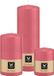 Wiedemann bougies/stompkaarsen - set van 3 - roze - 6x8/7x13/7x20 cm