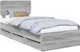 vidaXL Bedframe met lade Grijze Sonoma 100 x 200 cm Geconstrueerd hout