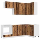 vidaXL Keukenelement LYON, 8 stuks, gerecycled hout en houtvezel