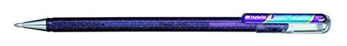 Pentel K110-DVX Dual Metallic Hybrid Gel Roller, Glitter Gel, 12-pack, Purple/Blue