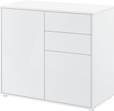en.casa Commode Paarl druk en open 74x79x36 cm wit hoogglans