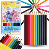 Disney Stitch Potloden voor school, dikke houten driehoekige potloden, 12 kleuren