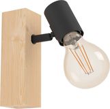 EGLO Townshend 3 Spot - E27 - 16,5 cm - Bruin/Zwart - FSC Hout