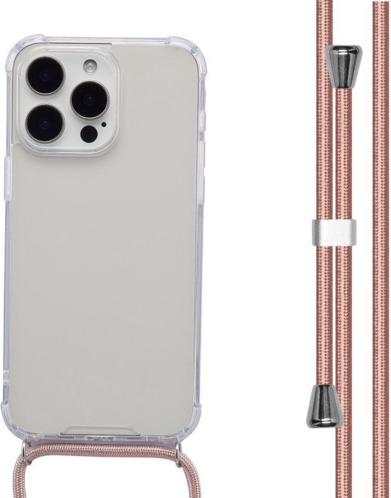 imoshion Hoesje - Geschikt voor Apple iPhone 15 Pro Max - Backcover met koord - Rosé Goud
