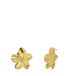 Lucardi Dames Stalen goldplated oorbellen bloemen