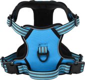 vidaXL Hondentuigje met reflecterende strepen, verstelbaar, XL, blauw