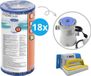 Bestway - Filtres Type IV adaptés à la pompe de filtration 58391 - 18 pièces & brosse de nettoyage WAYS