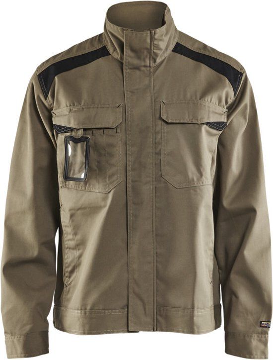 Blåkläder 4054-1800 Industriejack Ongevoerd Khaki/Zwart Maat XL