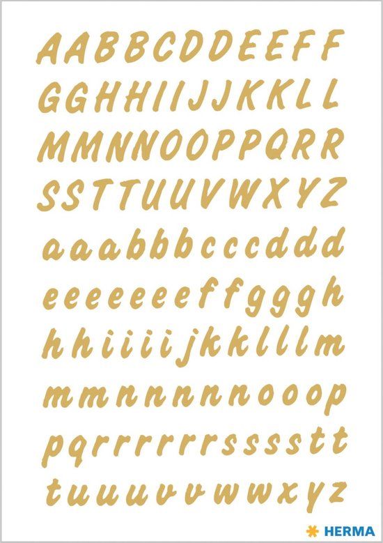 Herma 4152 Etiket A-Z 8mm Goud-Transparant | 220 stuks