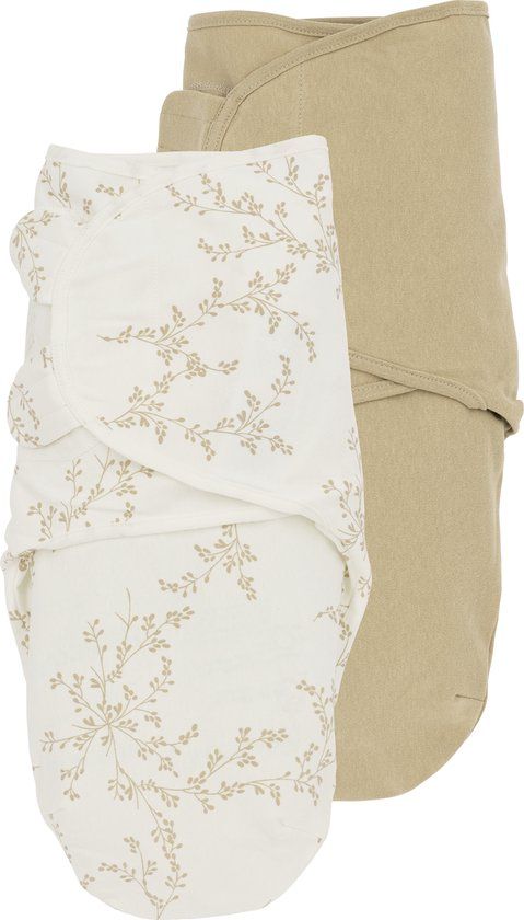 Meyco Baby Branches/Uni Swaddle 2-Pack - Sand - 0-3 Months - 1.0 TOG