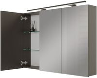 Planetmöbel Spiegelkast ARIA 120 cm Antraciet met Zwarte LED Lamp