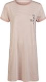 By Louise Essential Dames Nachthemd Korte Mouw Gestreept Roze - Maat S