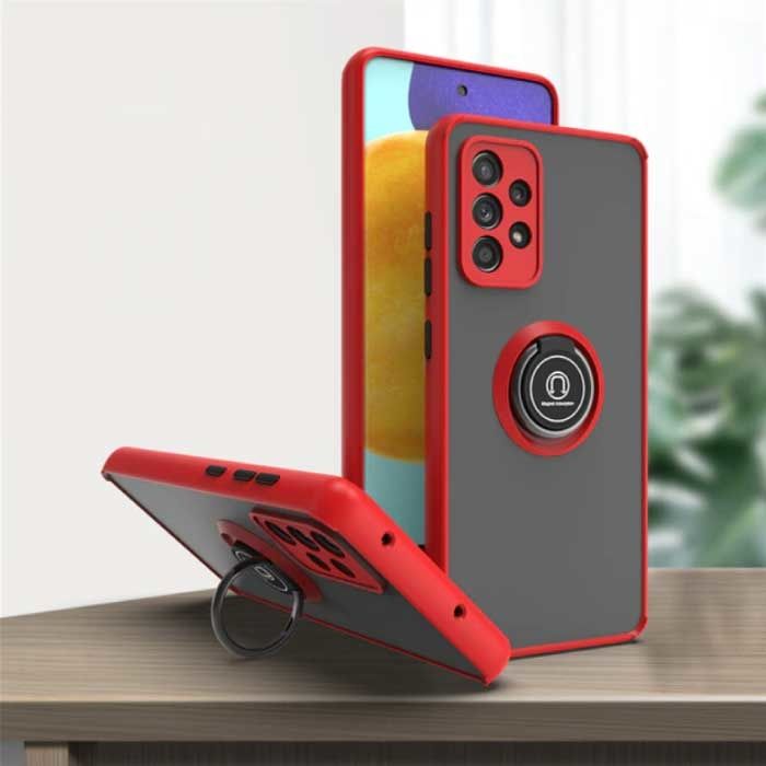 Stuff Certified® Samsung Galaxy A50 Case with Ring Kickstand and Magnet - Shockproof Cover Red