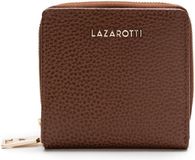 Lazarotti Bologna Leather Zip Wallet With 6 Card Slots Brown Bruine
