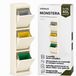 VEEHAUS Poubelle de tri sélectif 45 Litres (3x15L), 3 compartiments avec abattant, Métal, Cuisine & Bureau, Blanc crème