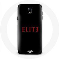 Maniacase Hoesje voor Samsung Galaxy J7 2017 Elite Seizoen 5 Rood Logo Zwarte Achtergrond