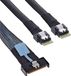 InLine® MCIO-kabel, MCIO x8-stekker naar 2x 4i SFF-8654-stekker, 0,75m