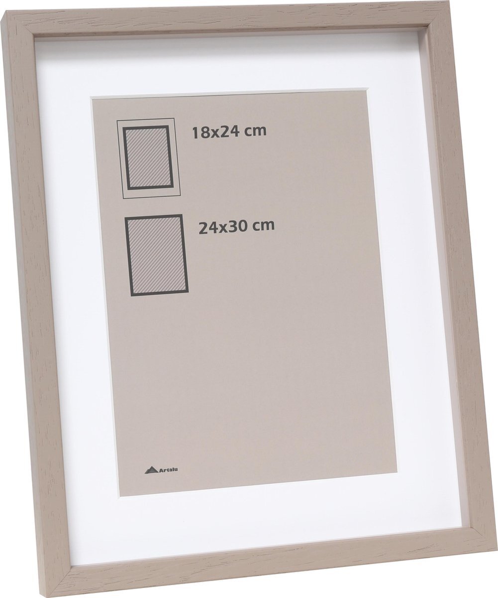 Deknudt Frames Fotolijst om Objecten in te lijsten - Taupe met passe-partout - S223K7 P1 - Voor foto 15x20 cm